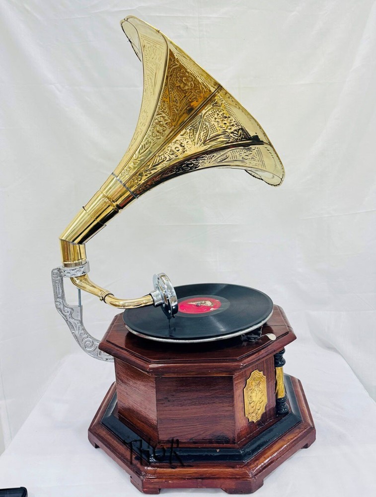 Vintage HMV Gramophone Fully Functional Working Phonograph, win-up record player