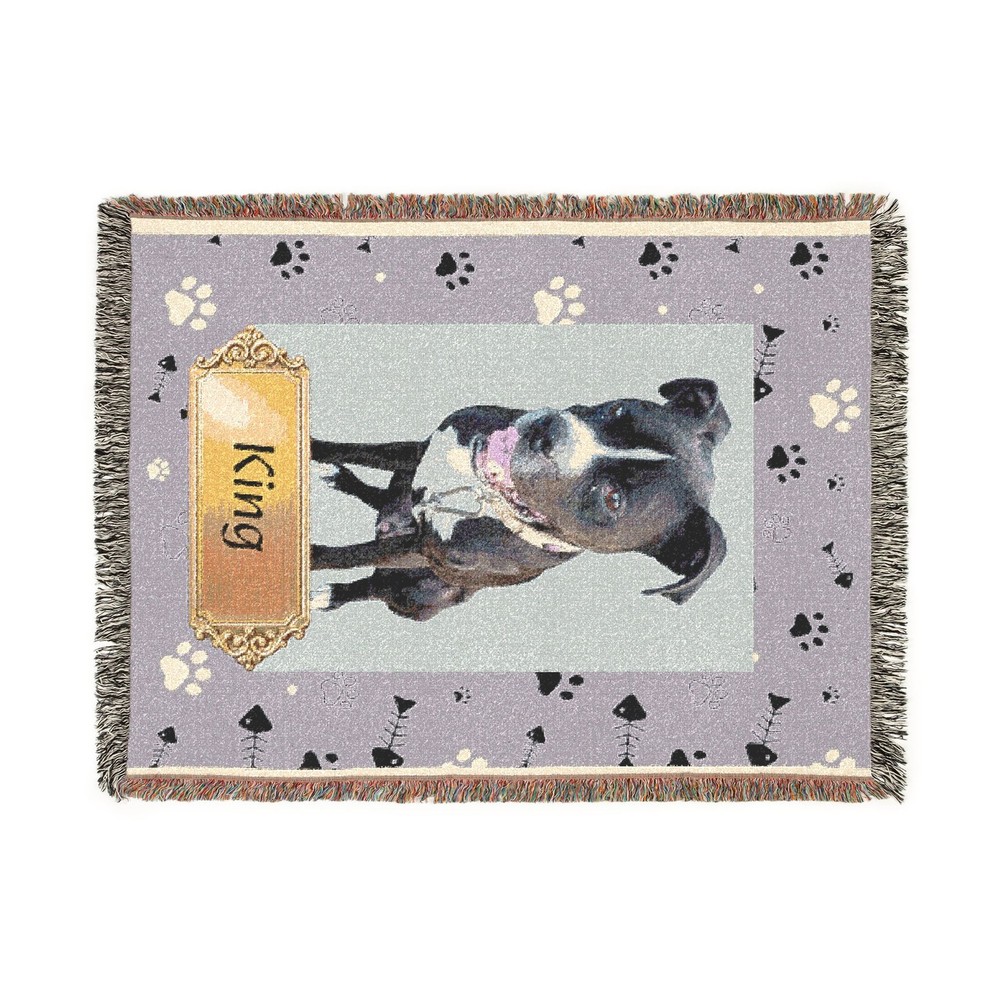 Pet Photo Personalized Woven Blanket