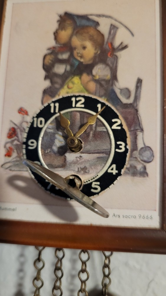 Hummel Mini Pendulum Clock West Germany Box Key Pendulum Vintage Working