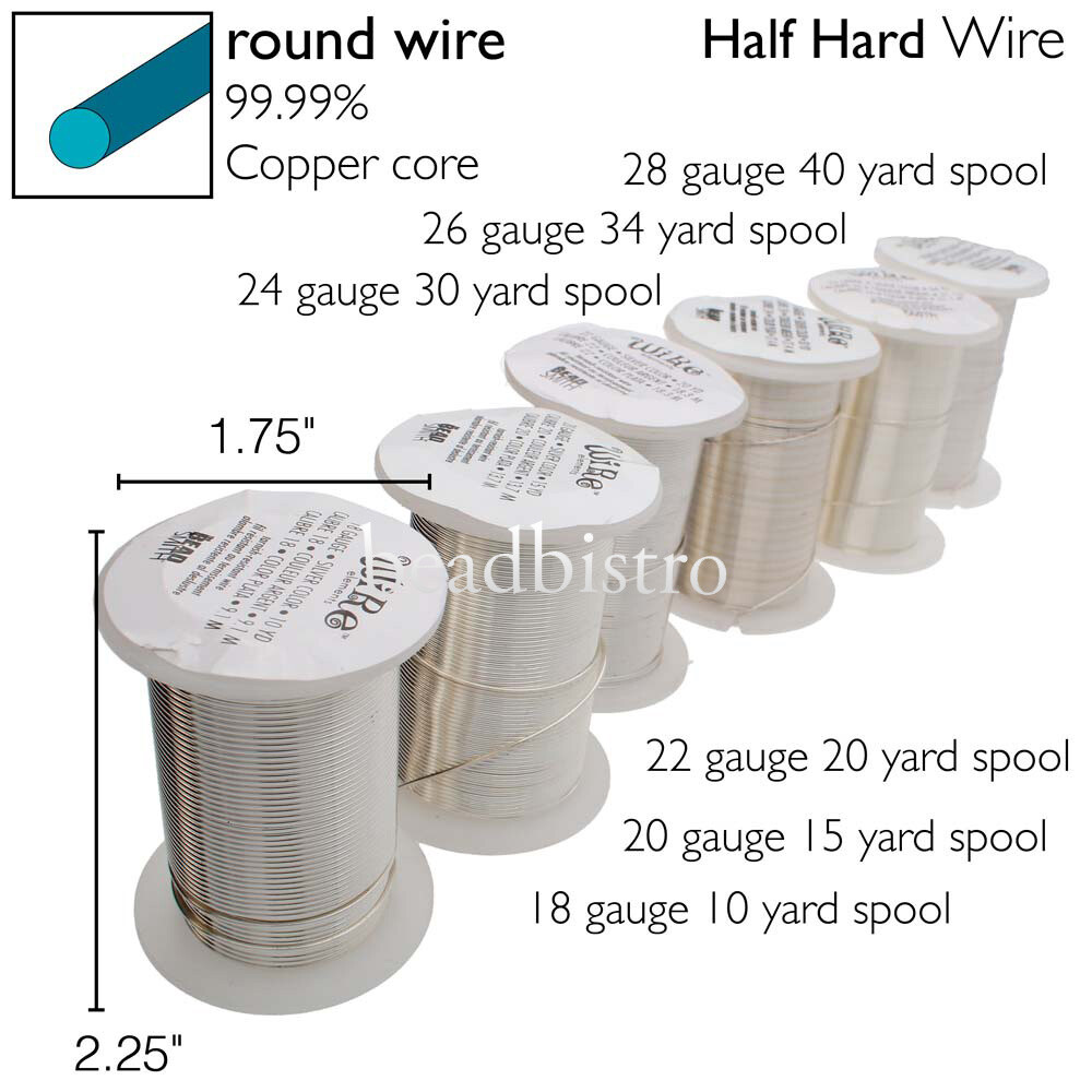 Silver Plated BeadSmith Craft Wire, Tarnish Resistant Wire Elements (8+ Gauges)