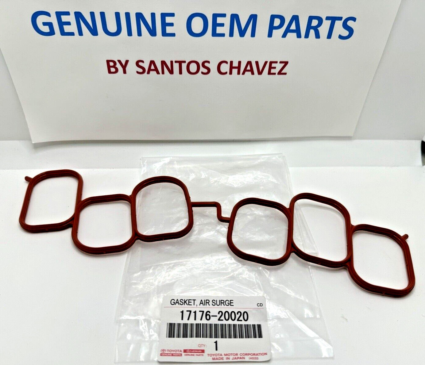 2004-2010 Toyota INTAKE MANIFOLD PLENUM GASKET GENUINE OEM PART 17176-20020
