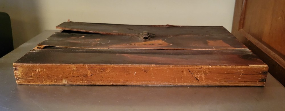 Antique Wood Map Case /w-Latch