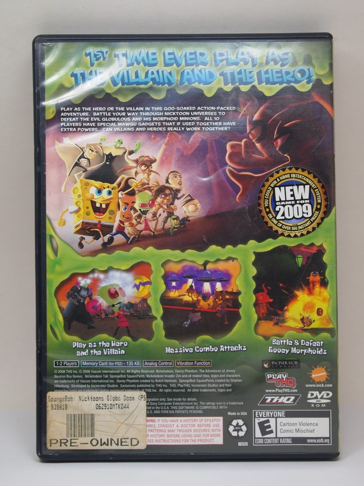 SpongeBob SquarePants Featuring Nicktoons: Globs of Doom (PS2) - CASE ONLY!