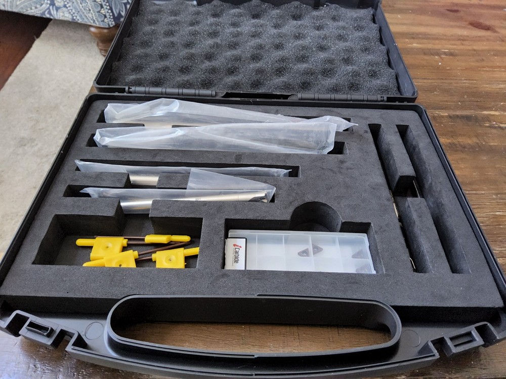 iCarbide INDEXABLE BORING BAR & Carbide Inserts w/Case