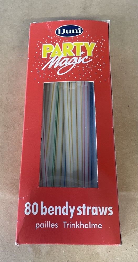**New** 50 Bendy Striped Plastic Straws