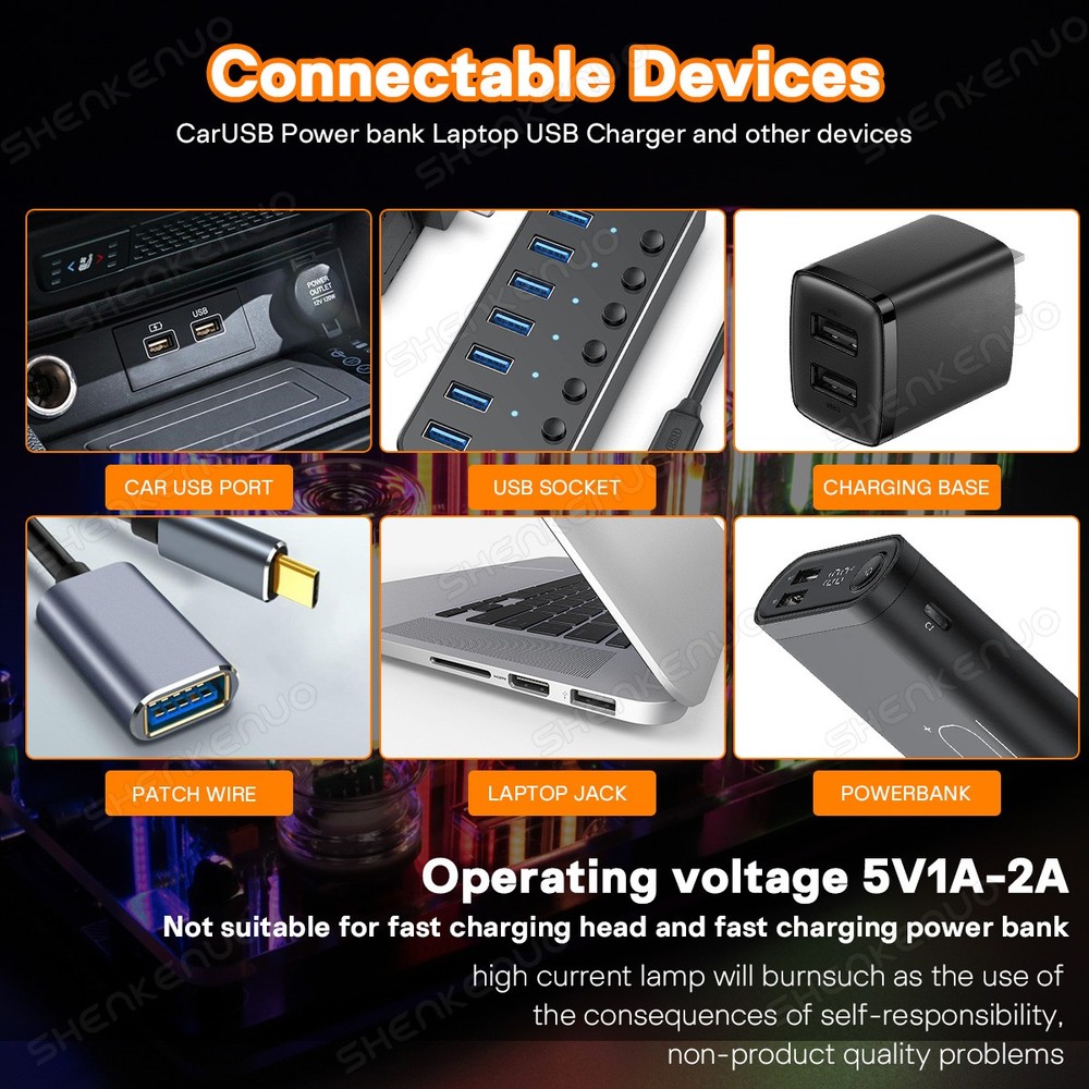 USB Car Night Light, Touch-Switch Dimmable Portable Night Light Plug and Play