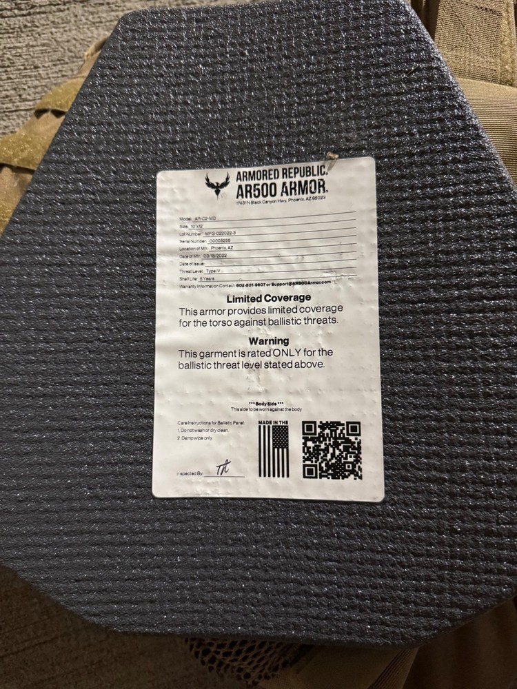 AR500 Armor Testudo Gen 2 with Front, Back and Side Plates