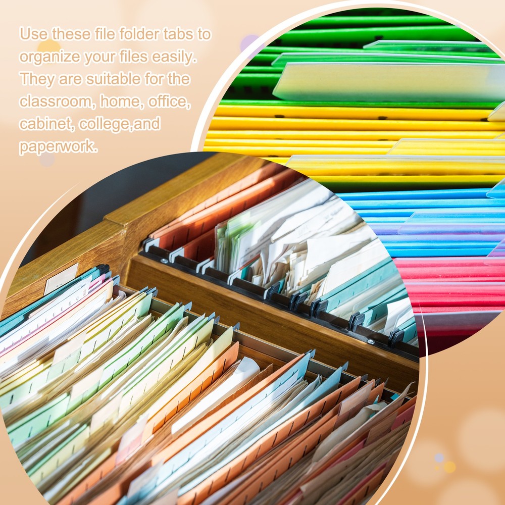 3" File Folder Labels, 24pcs File Folder Tabs with Inserts Labels, Yellow Slot