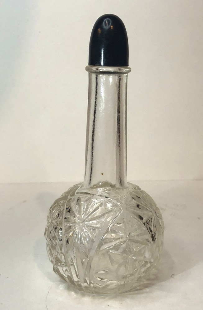 Antique Perfume Clear Designed Glass Bottle 'Empty
