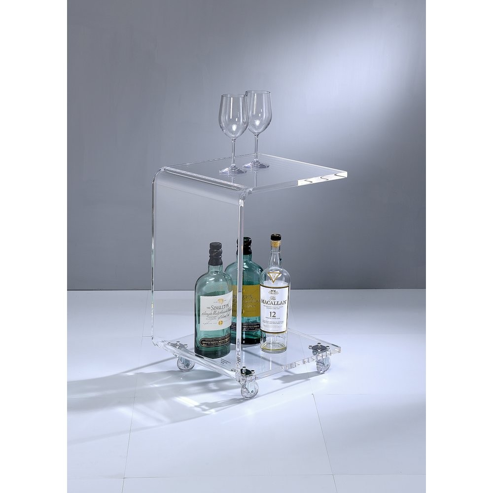 Acrylic C Shape Accent Table - Clear