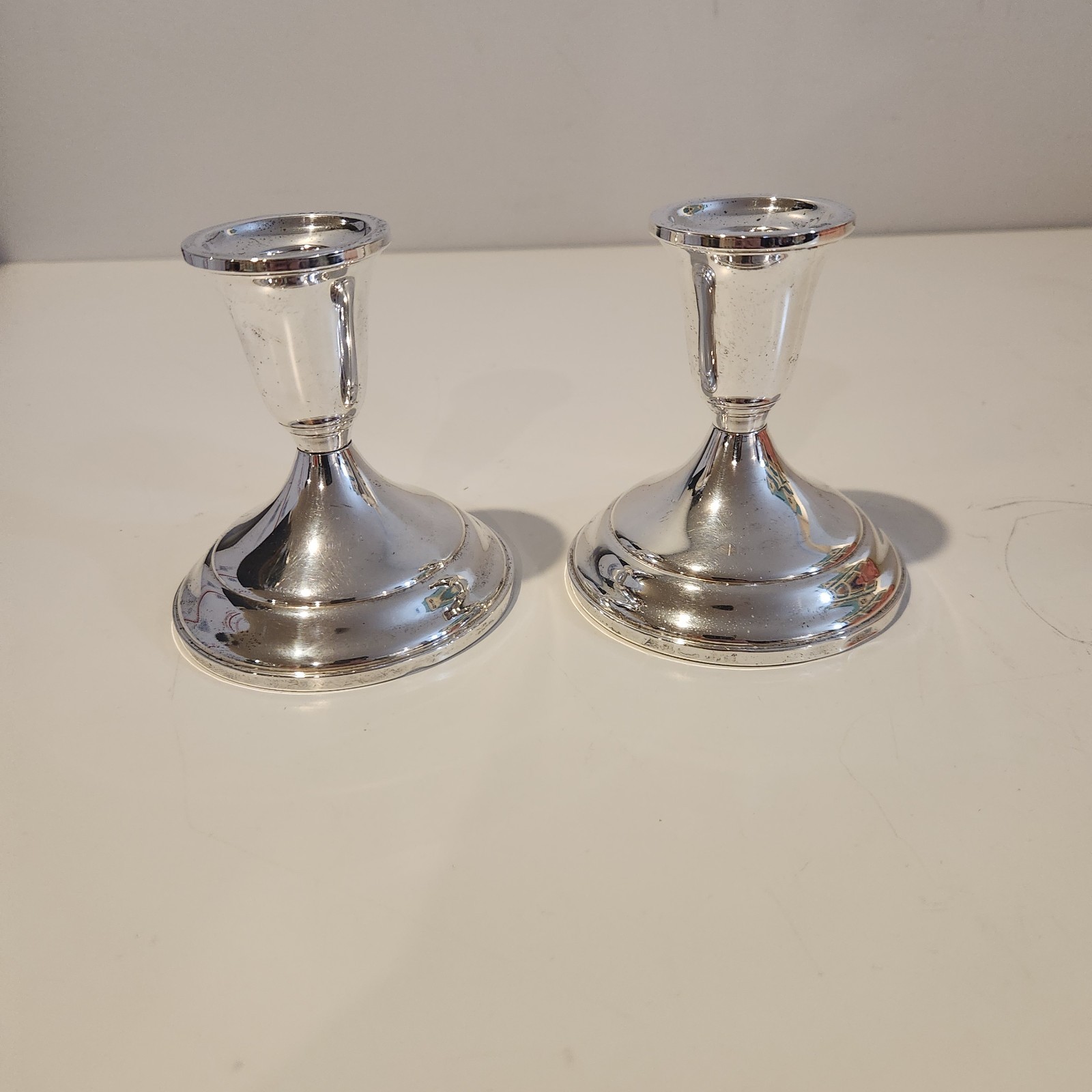 Pair of Towle Sterling Silver #50 Weighted & Reinforced Candlestick Holders