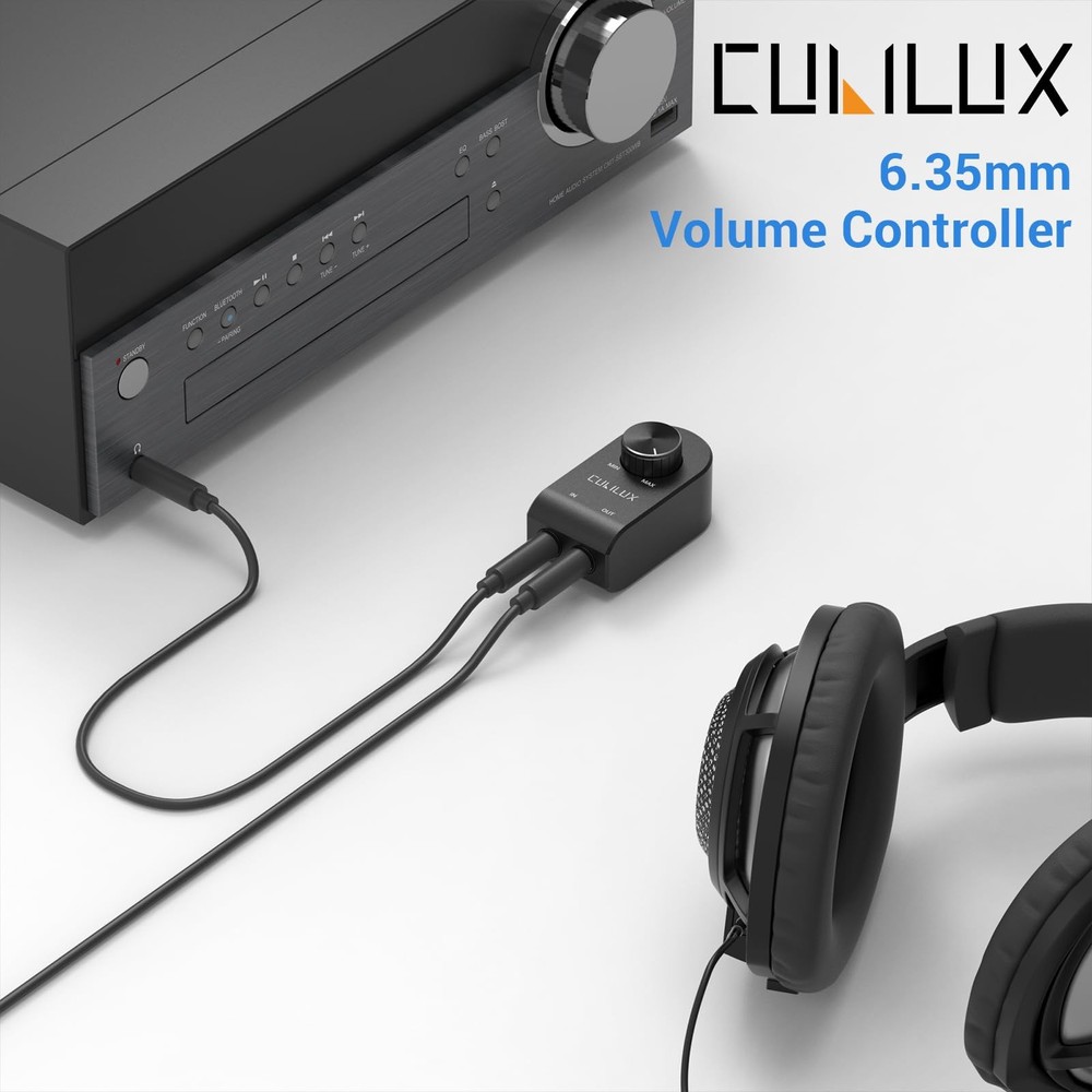 Cubilux 6.35mm Volume Controller, 1/4" Inline Stereo Audio Attenuator...