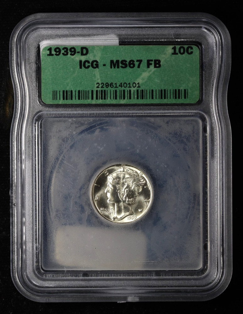 1939-D Mercury Dime 10C ICG MS67 FB