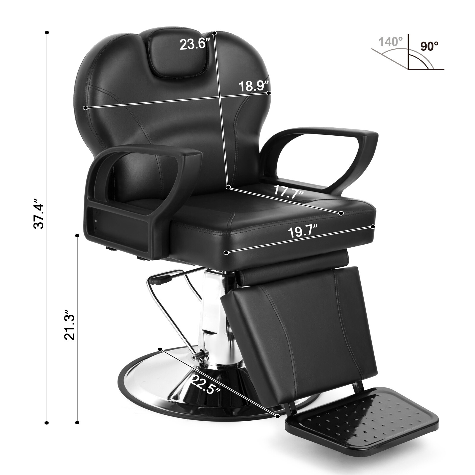 Heavy Duty Reclining Hydraulic Barber Chair All Purpose Salon Beauty Spa Styling