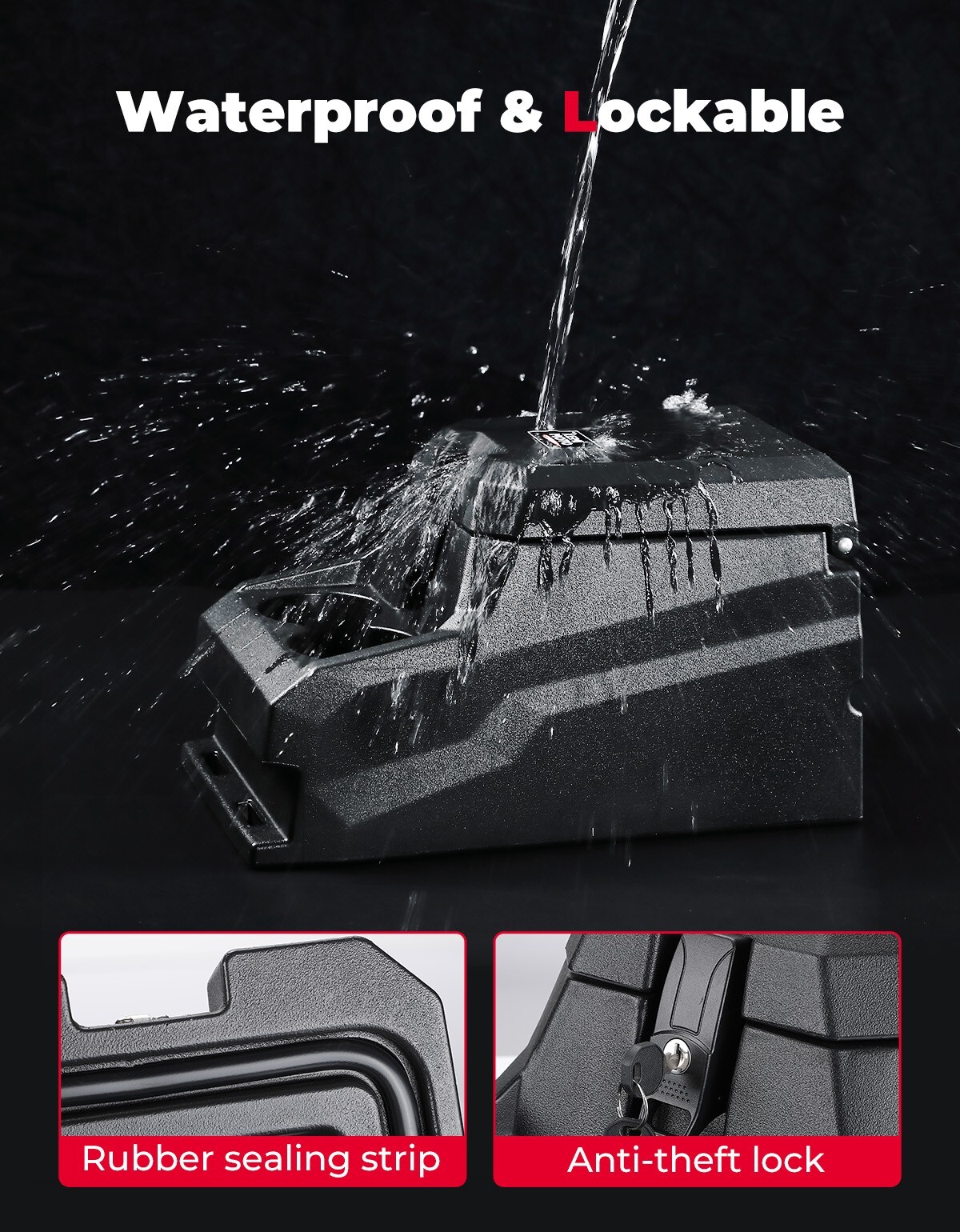 KEMIMOTO Bench Seat Center Console Armrest Box For Ranger XP 1000/ Crew XP 1000