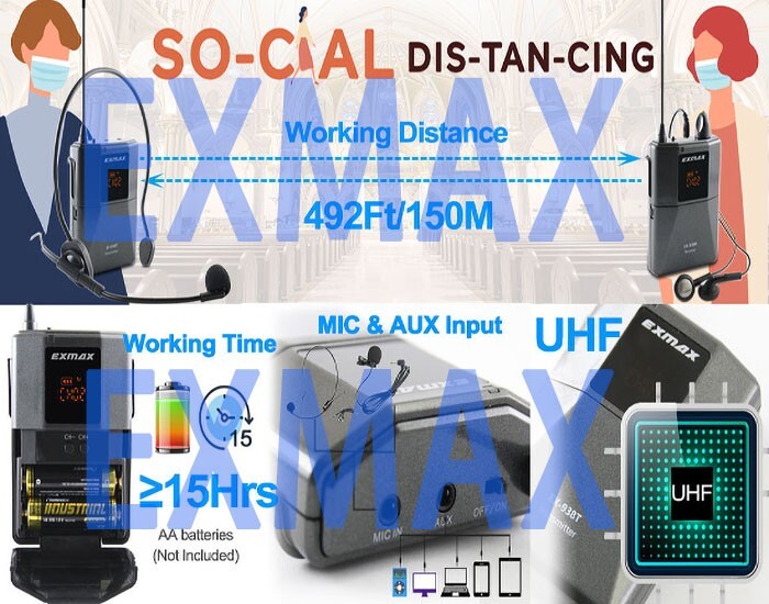 EXMAX EX-938 Wireless VoiceTransmission Tour Guide System One unit Transmitter