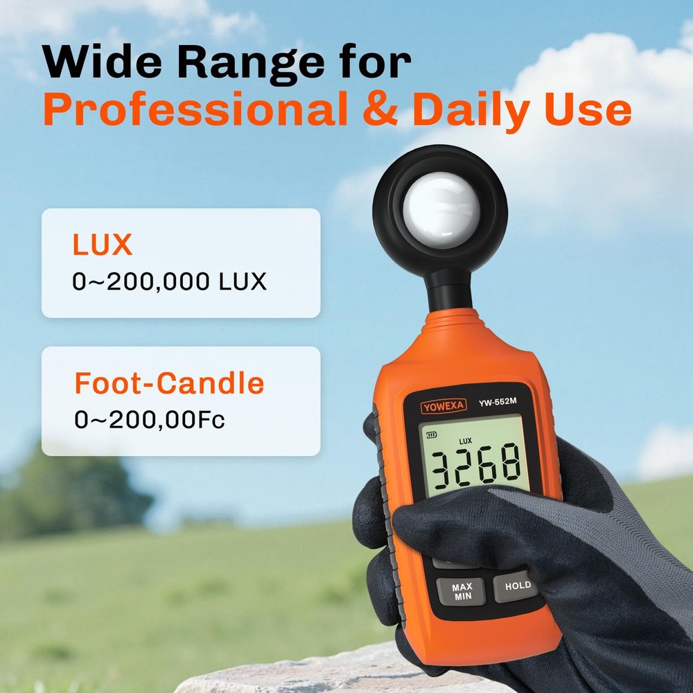 Digital Anemometer, YOWEXA Lux Meter