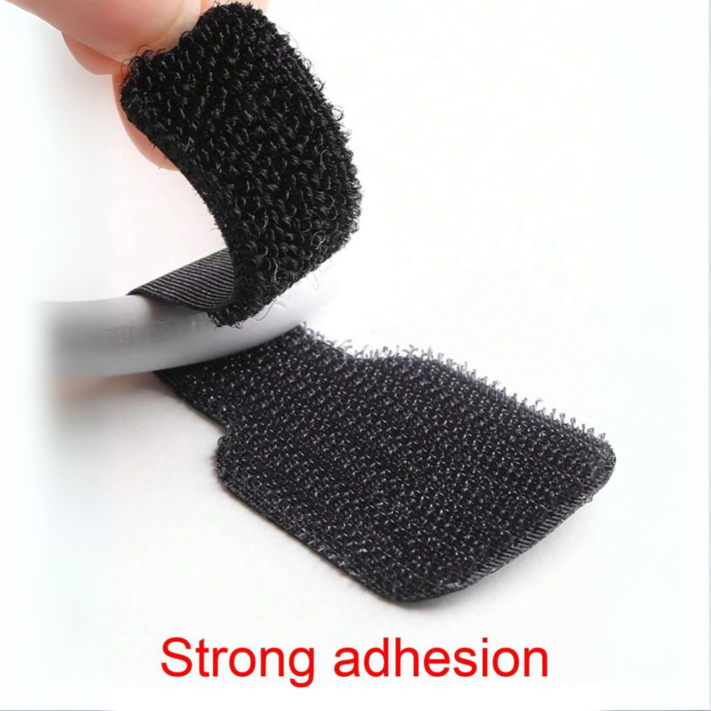 Desktop Cable Organizer Hook & Loop Strap Adhesive Wire Cord Fastening Loop Ties