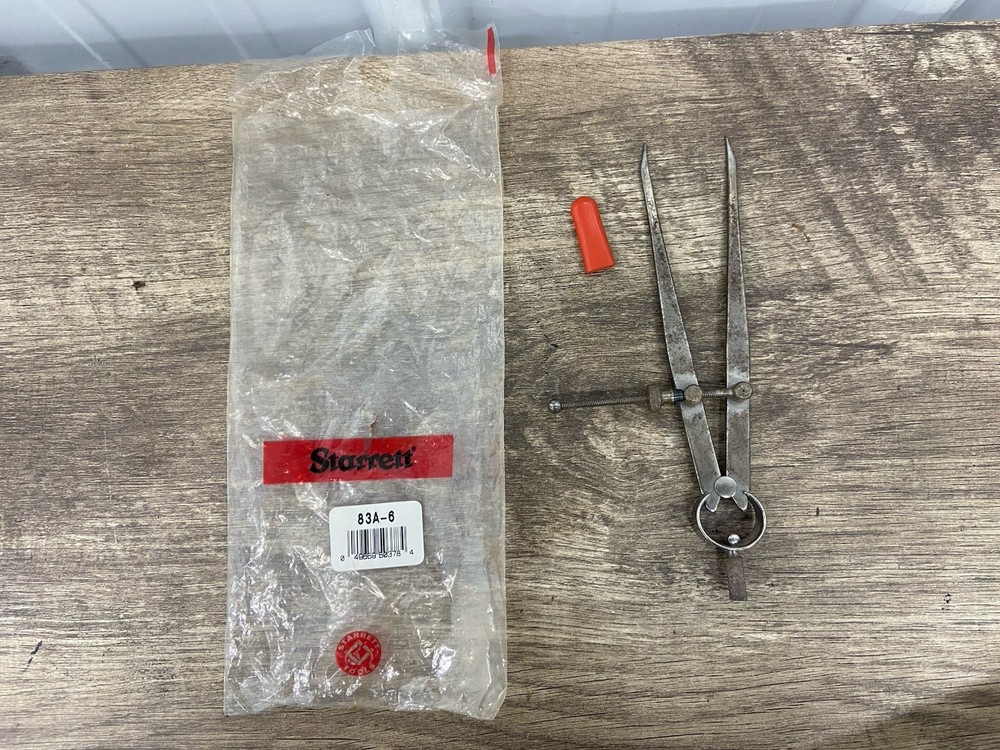 STARRETT No. 83A-6 6" Spring Divider with Flat Legs - Solid Nut - USA