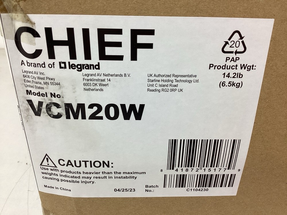 Chief VCM20W Heavy Duty Universal Projector Mount