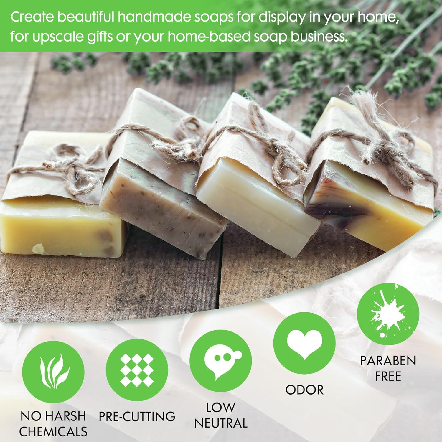 2 LB Glycerin Soap Base Pre-Cut Moisturizing Natural Base Melt and Pour DIY Hand