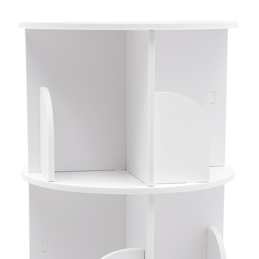 3-tier 360 Rotating Shelf Bookcase Bookshelf Stackable Floor Standing Organizer