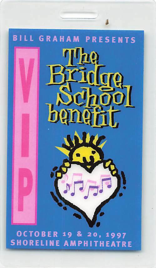 11th Annual Bridge School Benefit Backstage Pass Mountain View 1997 Blue VIP ...