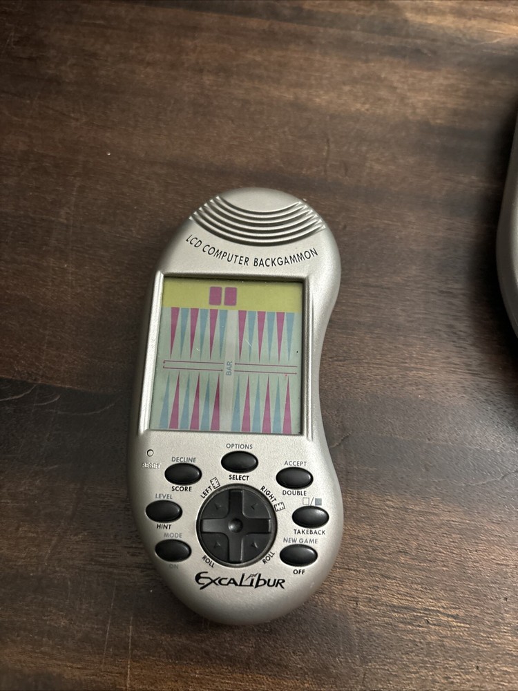 Excalibur LCD Executive Electronic Backgammon Handheld Computer Game ;Not Tested