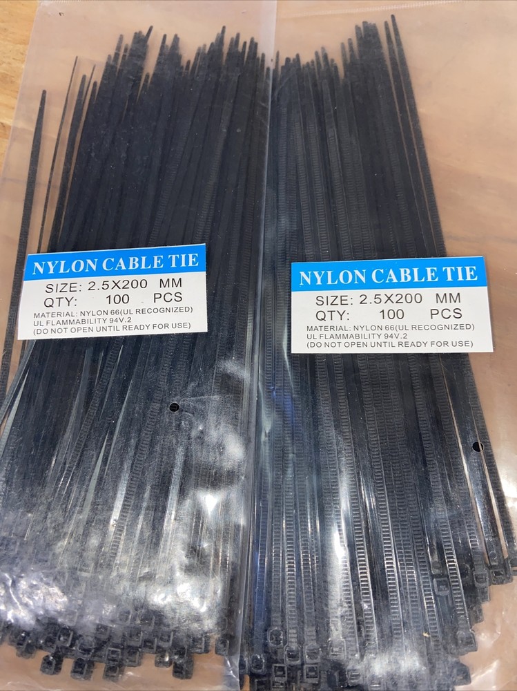 8” Nylon Cable Ties - Zip Ties 200 Count