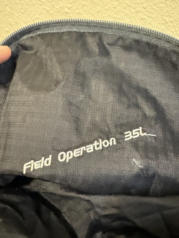 Hexin Foldable Backpack in Pouch “Field Operation 35L” Black/Silver EUC