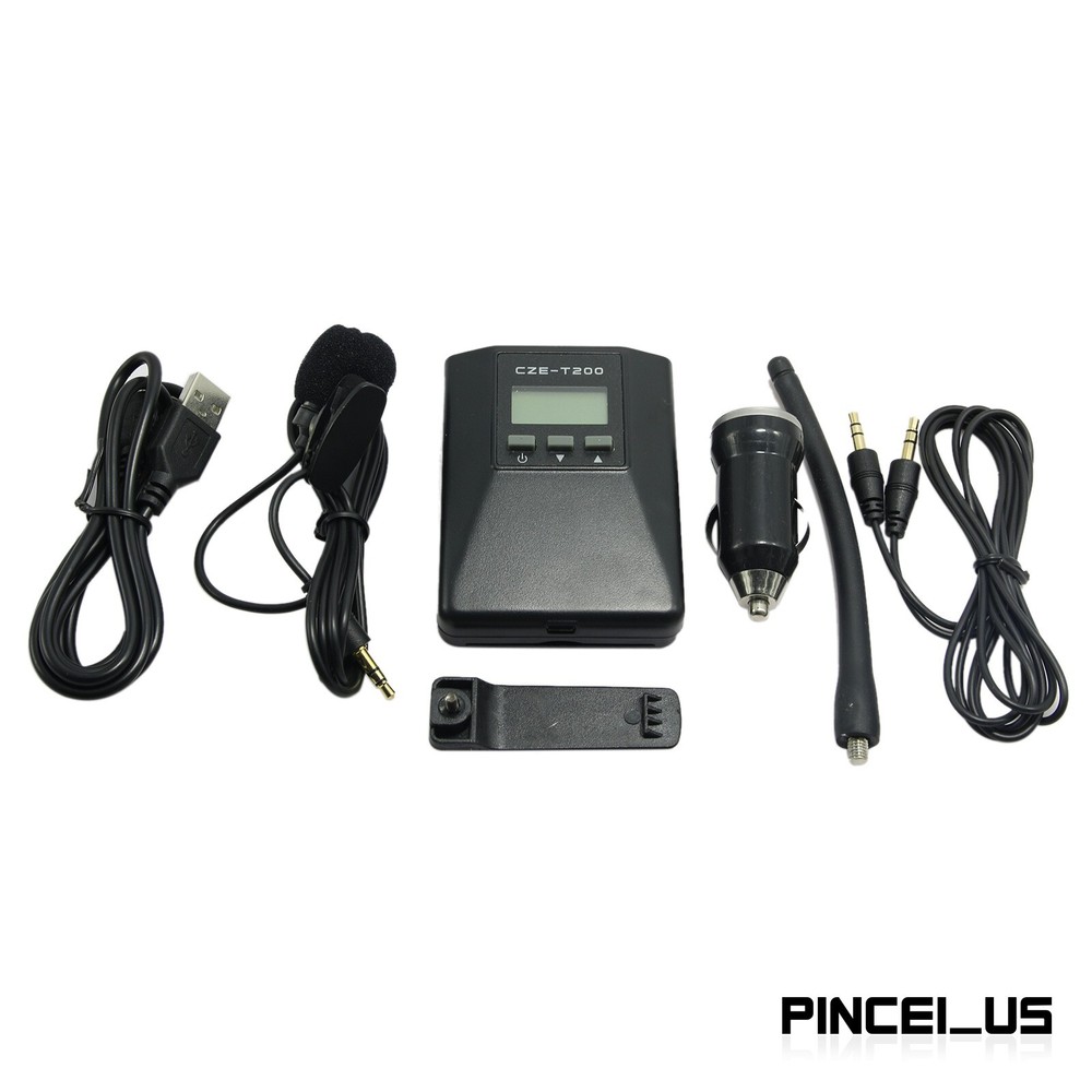 CZH-T200 Portable FM Transmitter Radio Broadcast Stereo Mono Power Adjustable