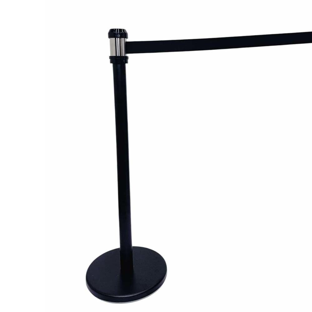 39" Tall Stanchion Queue Post, 75" L Retractable Belt Stanchion Post Queue Pole