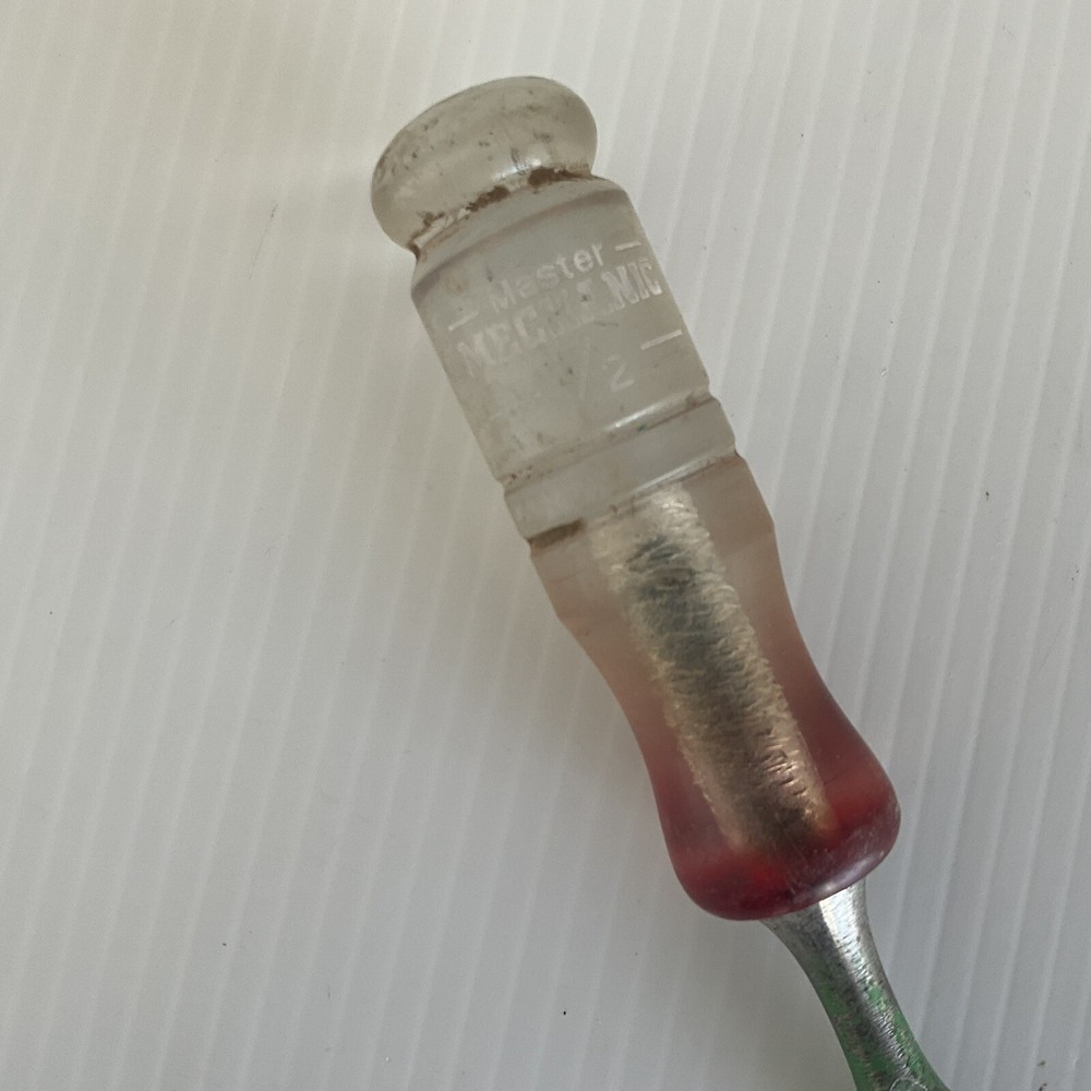 Vintage Master Mechanic Wood Chisel 1/2” Clear Plastic Handle