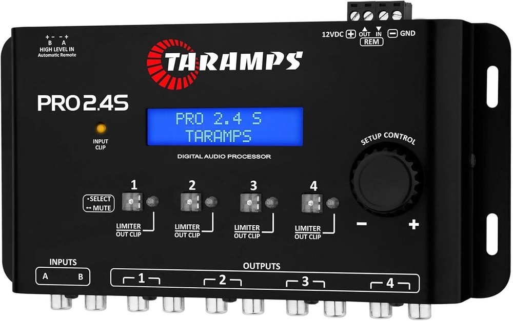 Taramps Pro 2.4S DSP Crossover Full Digital Signal Processor & 15-Band Equalizer