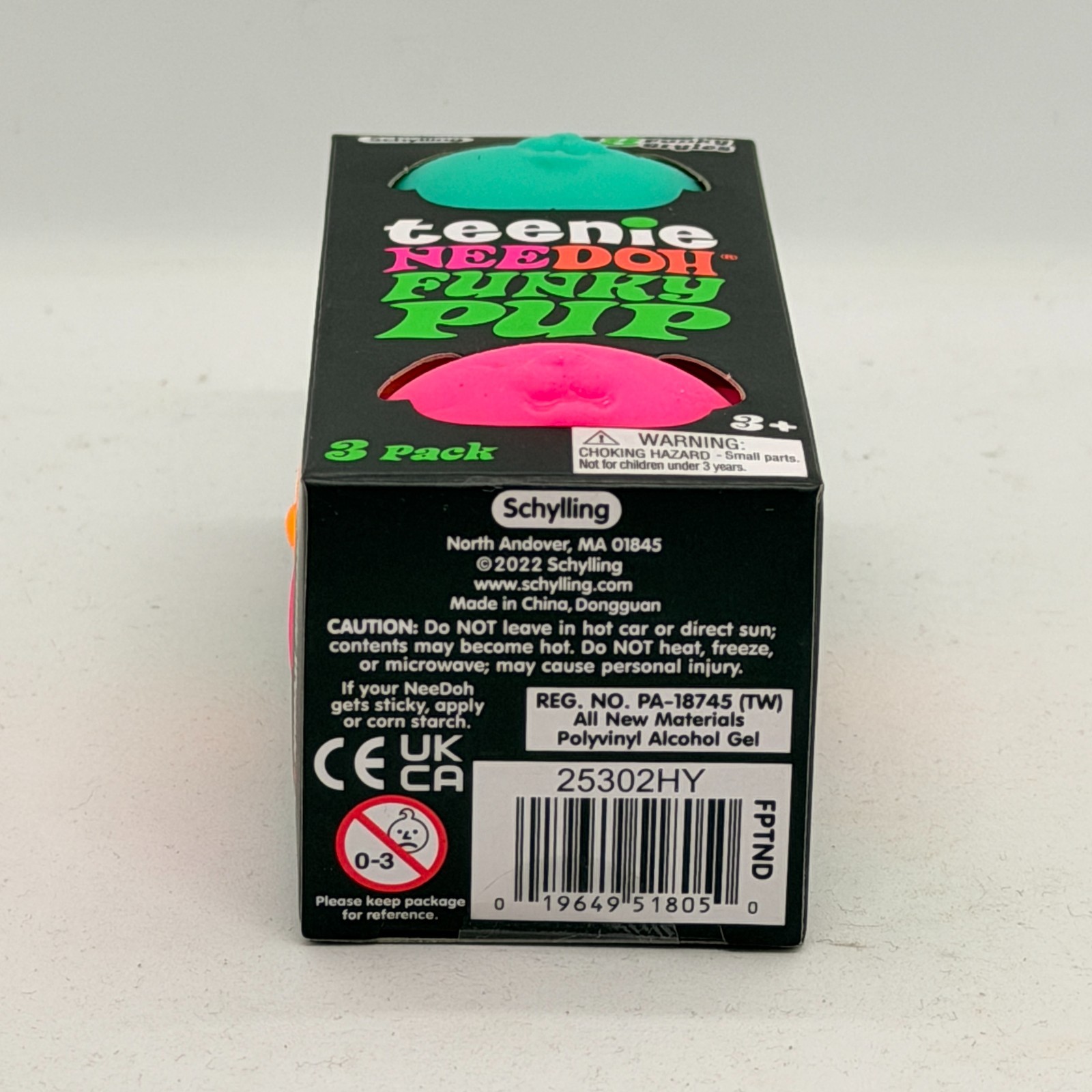 Teenie Funky Pup NeeDoh Squeeze Toy Neon Stress Ball - Set of 3 - CHOOSE COLORS!