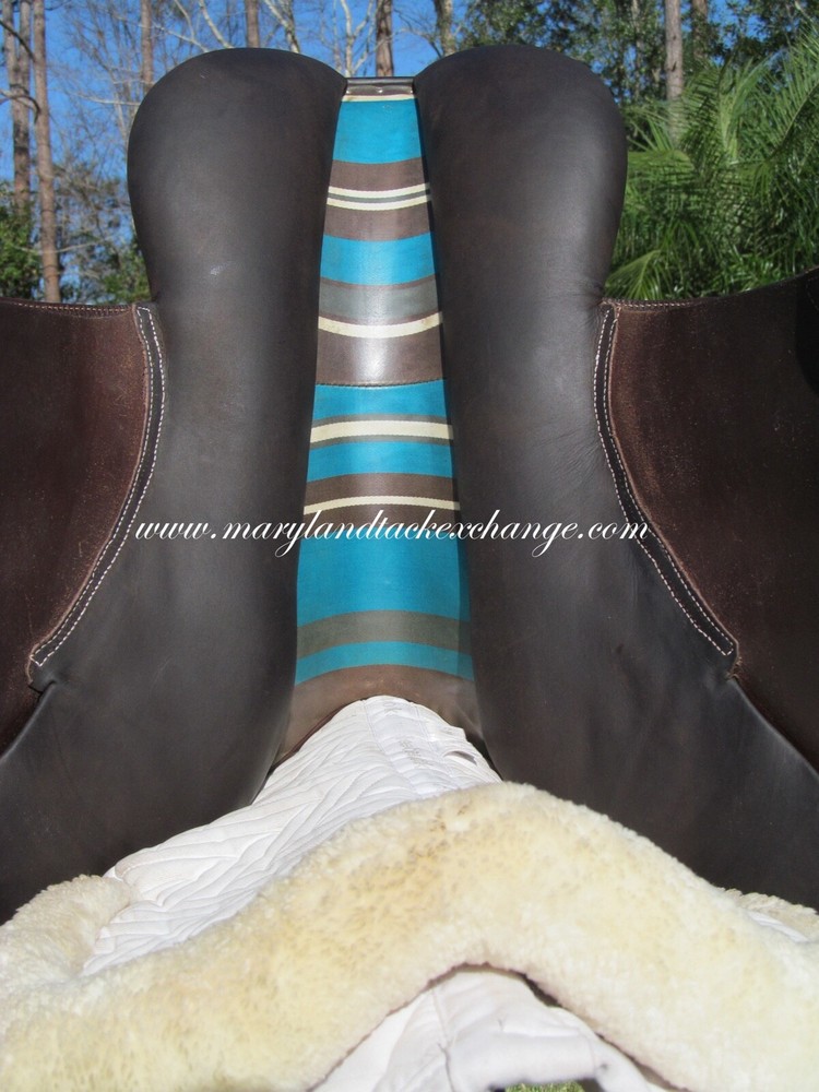 17.5" VOLTAIRE BLUE WING close contact jumping saddle-THIN FRONT PANEL 2017