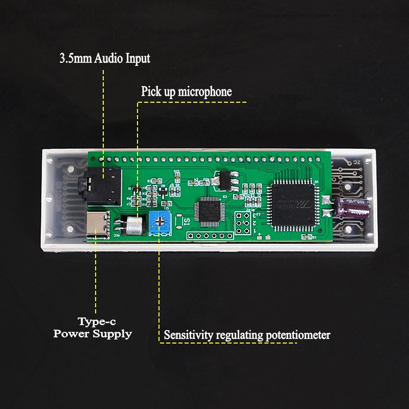 15-segment Spectrum Display LED Sound-controlled Audio Level Indicator VU Meter
