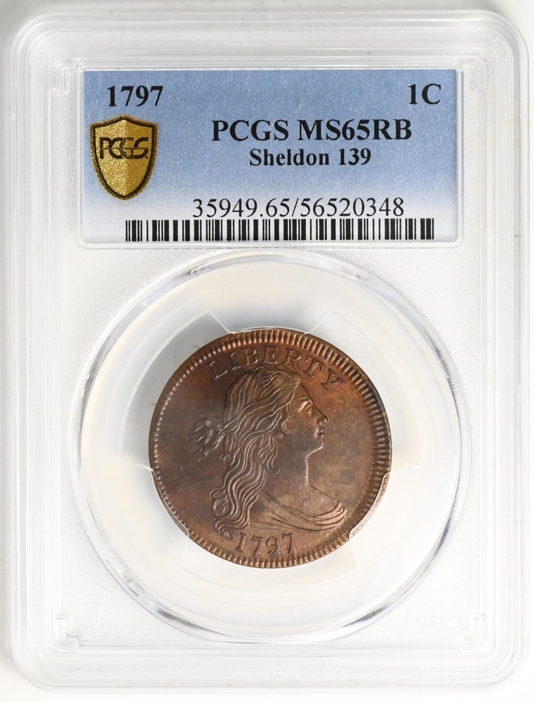 1797 DRAPED BUST 1C PCGS MS 65 RB