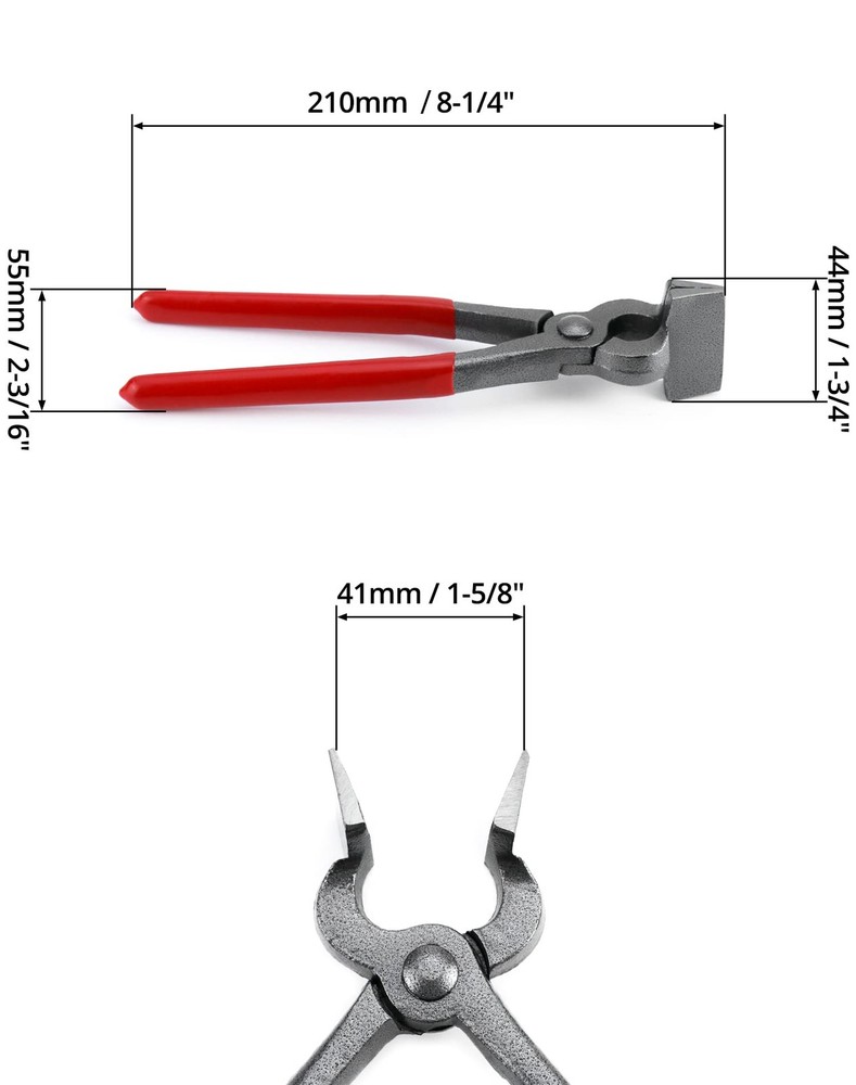 QWORK Flat Pliers Leather Press Pliers, Edge Adjustment Red