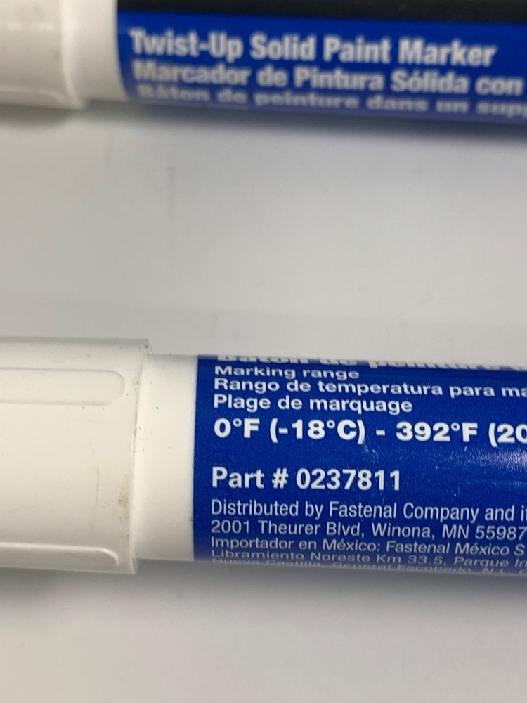 (2) Ormadus Solid Paint Permanent Marker, Twist-Up Tip, White