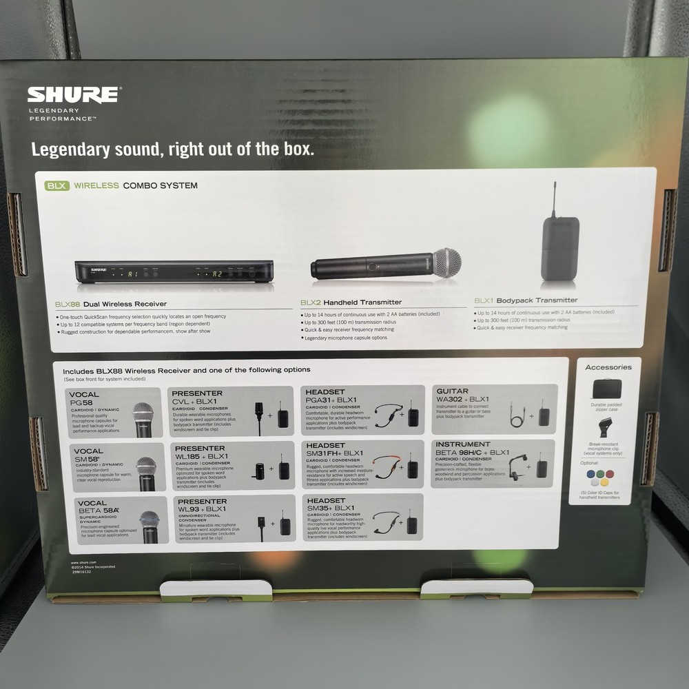 BLX288/BETA58A Wireless microphone system with 2 microphones