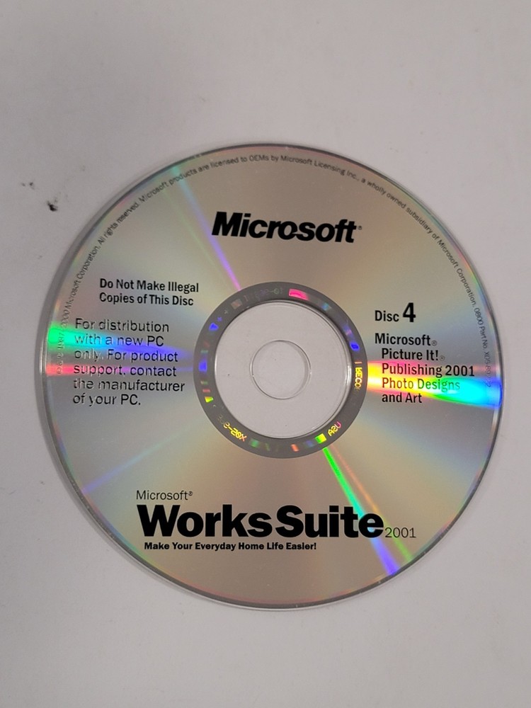 Microsoft Works Suite 2001  PC CD-ROM - DISC 4 ONLY