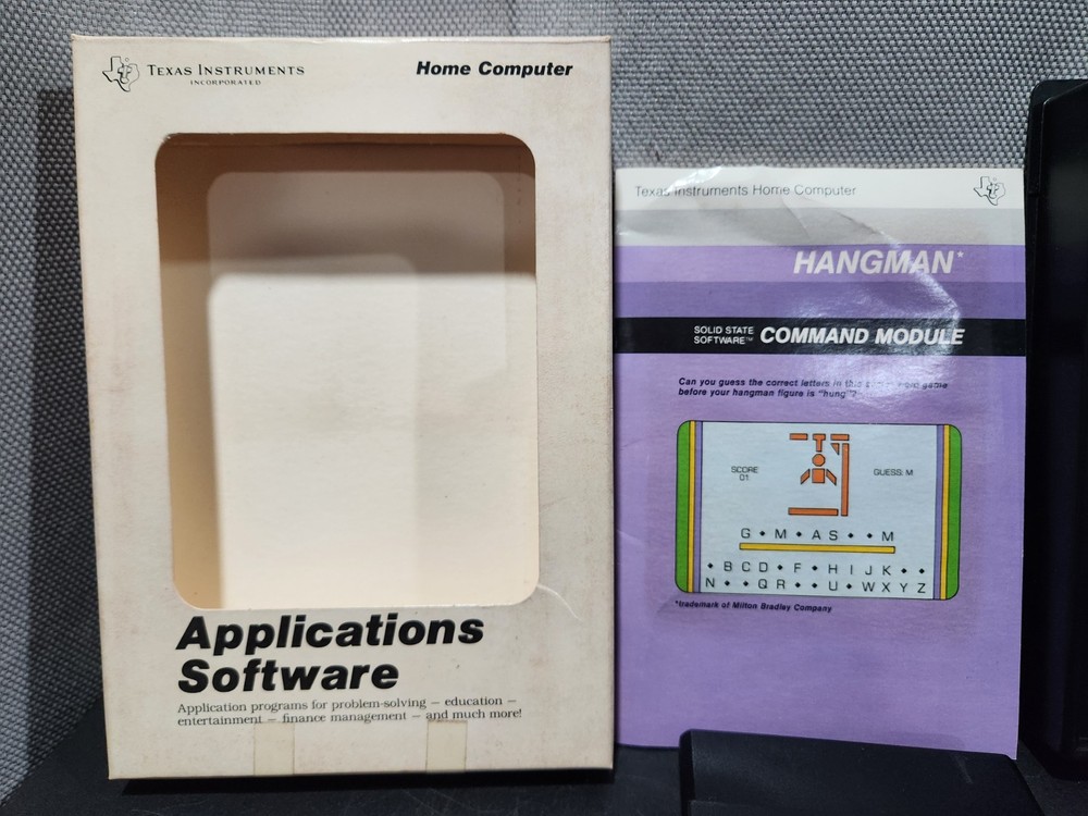 TI99-4a Home Computer Hangman Command Module Rare CIB Complete In Box
