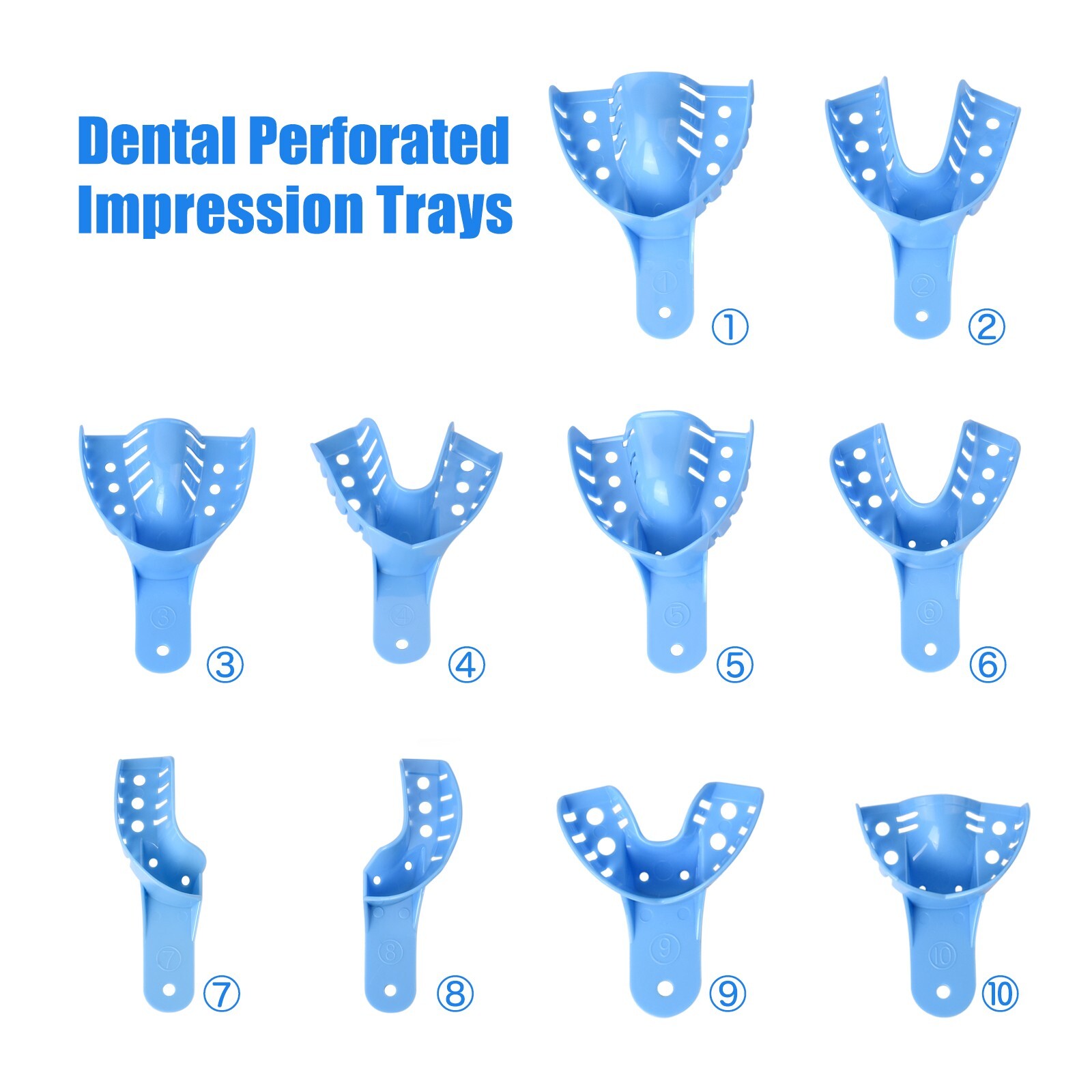 OneMed Disposable Dental Impression Trays Perforated -Choose Sizes  10/Pack