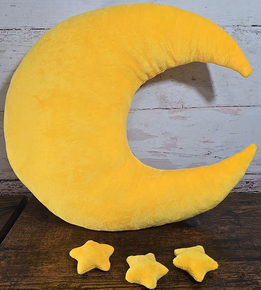 Newborn Photo Prop Moon Pillow & Stars Yellow Love You to the Moon Posing