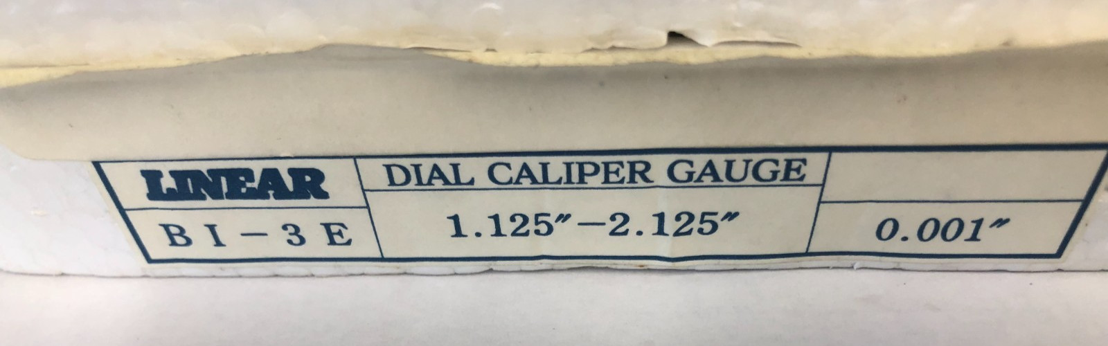 Linear Brand Internal Dial Caliper Gage, 1.125-2.125" Range, 0.001" Graduation