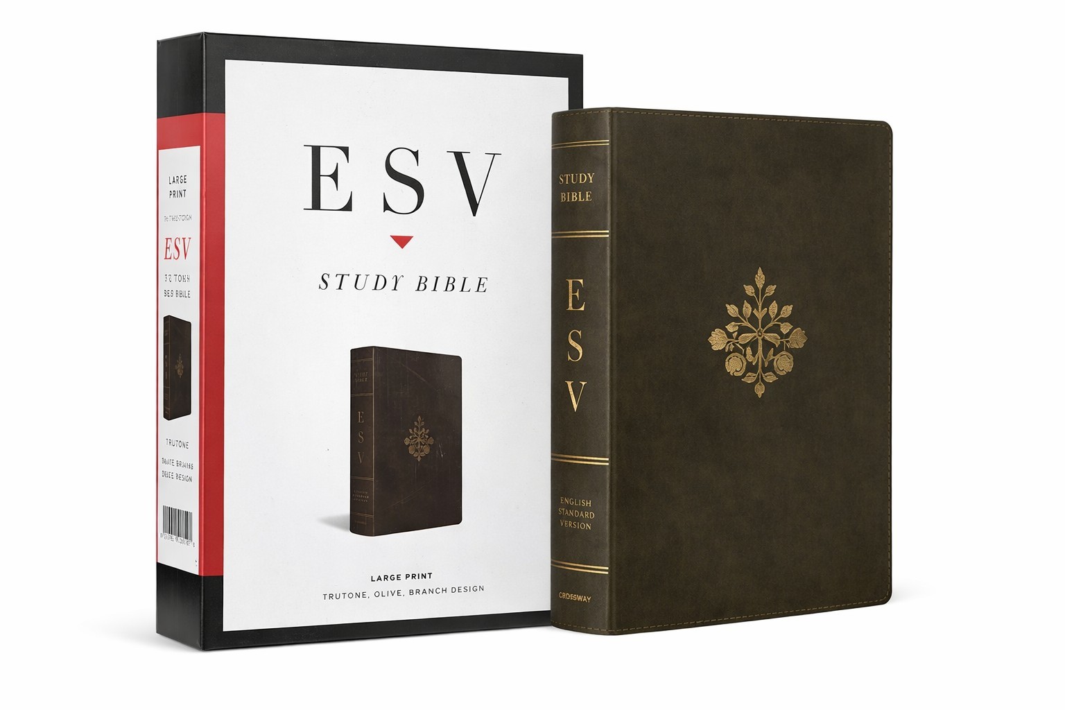 ESV Study Bible Large Print Olive TruTone Branch Design Crossway NEW Sealed