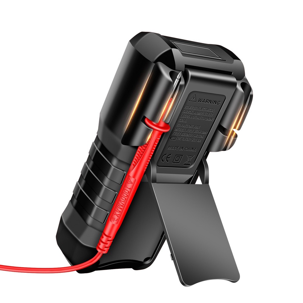 Versatile Digital Multimeter w Test Leads Measures Volt Amp Ohm Capacitance