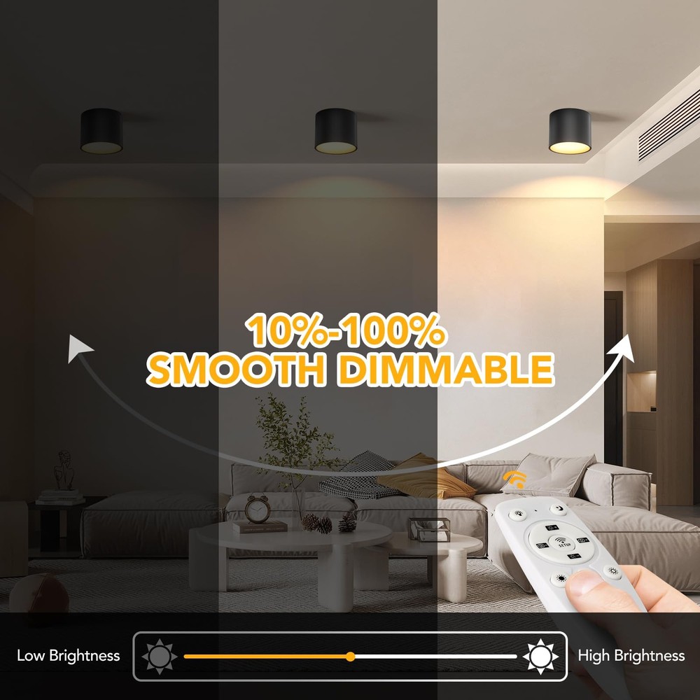 Remote Control Ceiling Spotlight Fixtures Flush Mount Ceiling Light Fixture D...