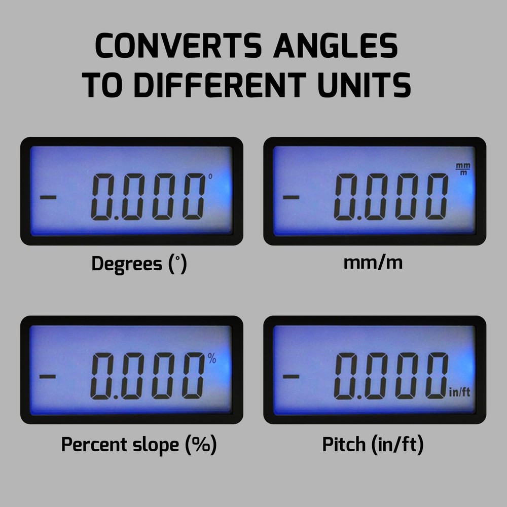 Digital Angle Finder Magnetic Protractor Inclinometer Angle Level Meter Tool ...
